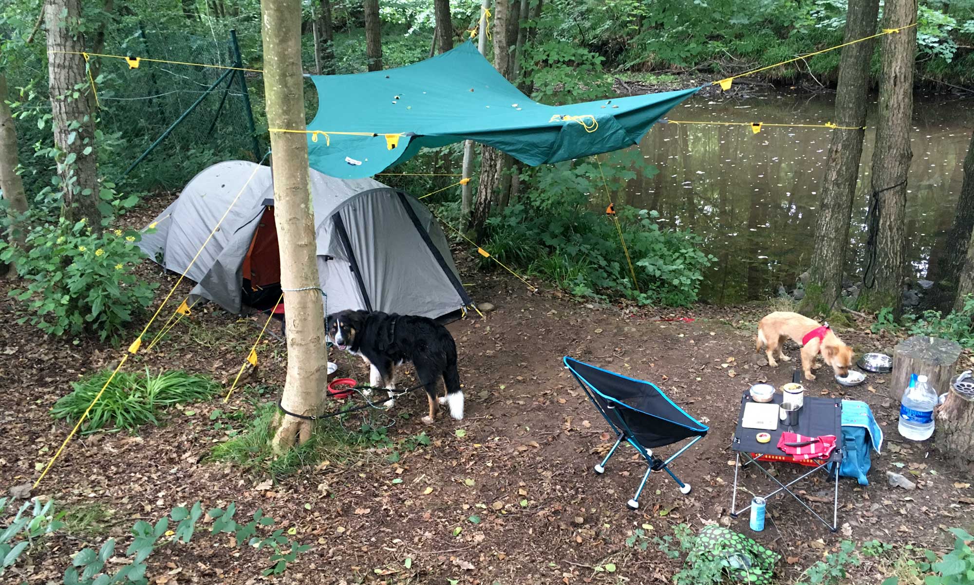 Unser Campingplatz Tunnelzelt Strampelpfade