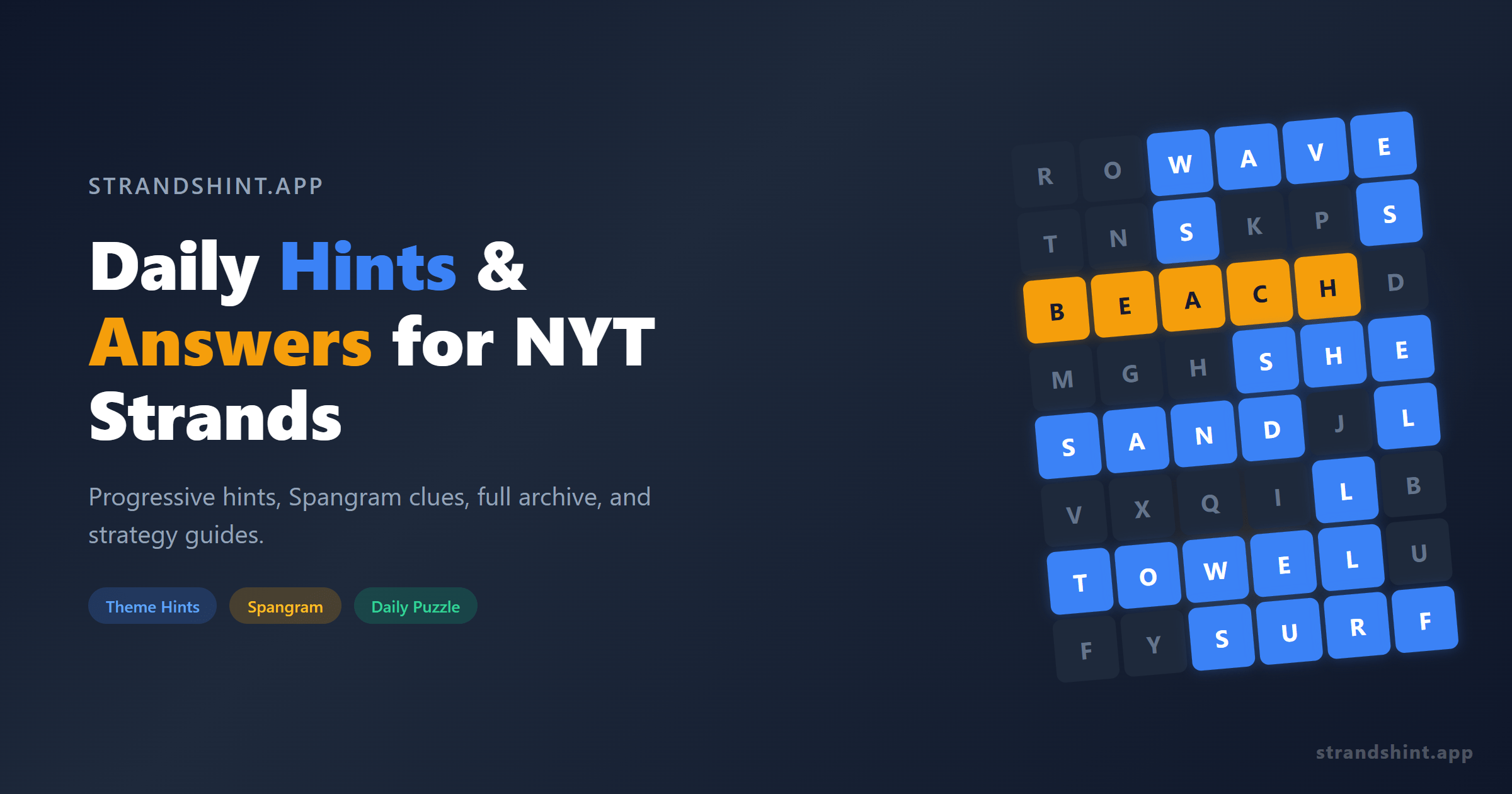 NYT Strands Hints Archive Free NYT Strands Hints, Answers & Spangram