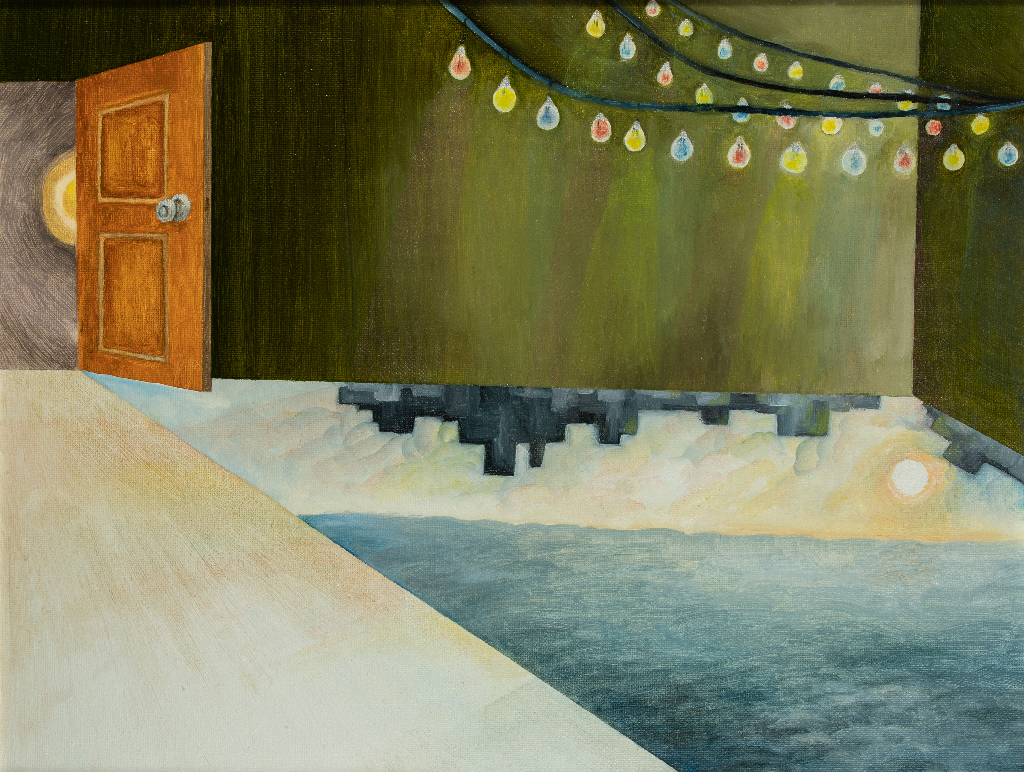 船駛離的方向/油畫/The direction of where the boat drove off/oil painting
