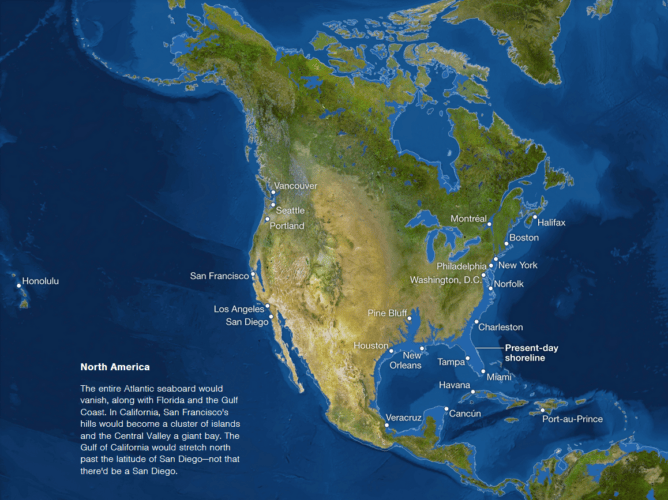 if All The Ice Melted Scary rising sea level maps