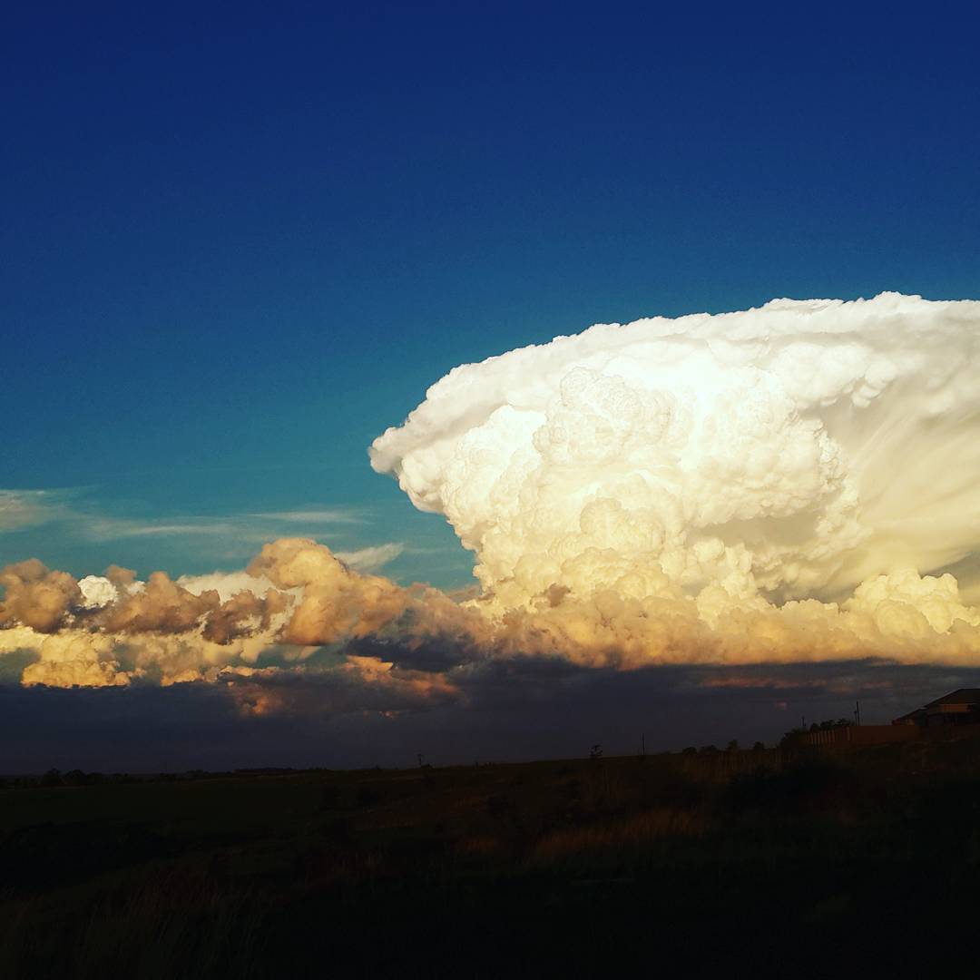 Powerful cumulonimbus cloud appears in the sky of South Africa
