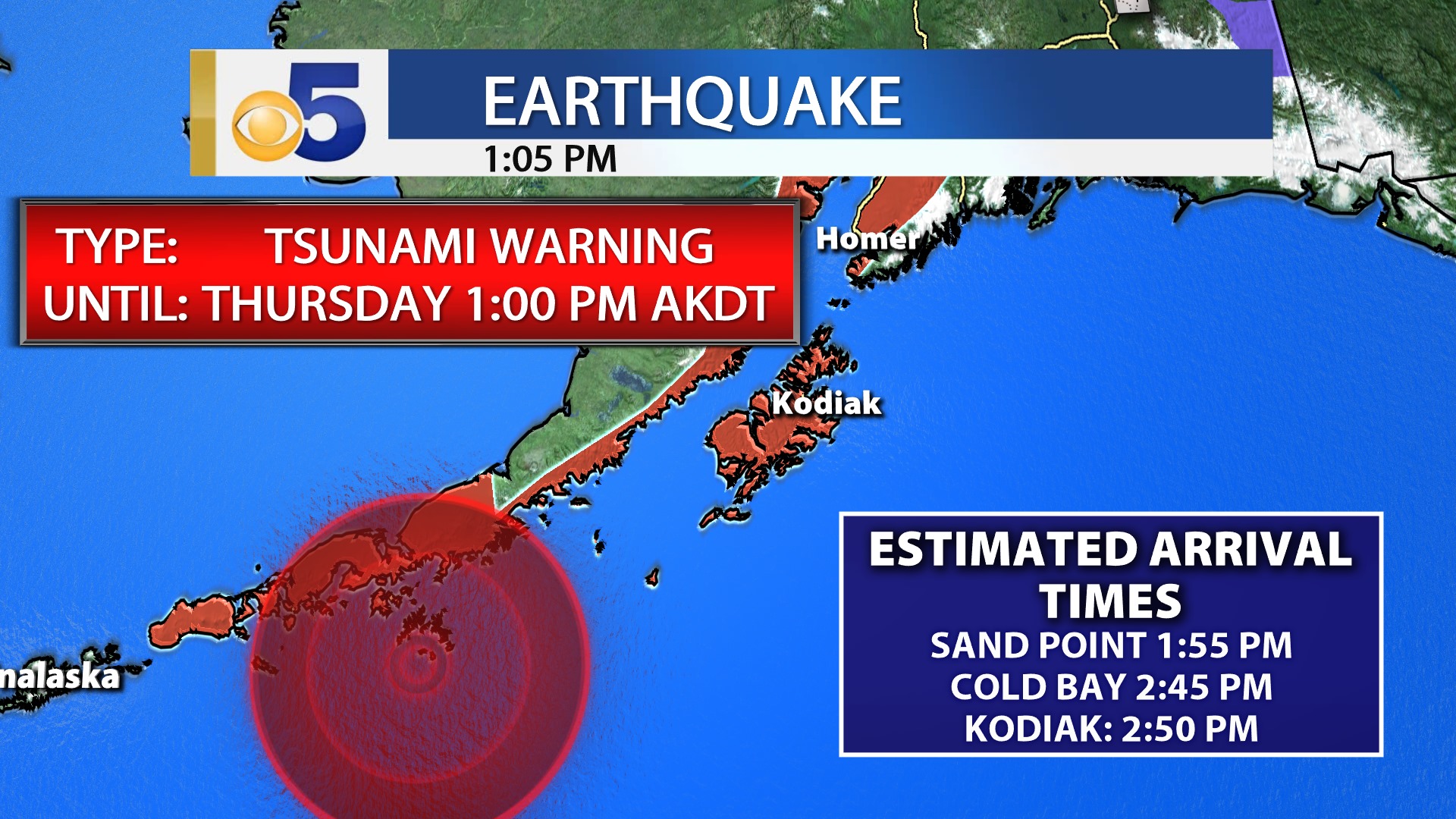 Authorities lifted a string of tsnuami warnings after an earthquake of magnitude 8.2 struck the alaska peninsula on thursday. M7.4 earthquake hits off Alaska triggering tsunami ...