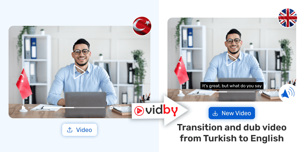 Translate Video from Turkish to English vidby