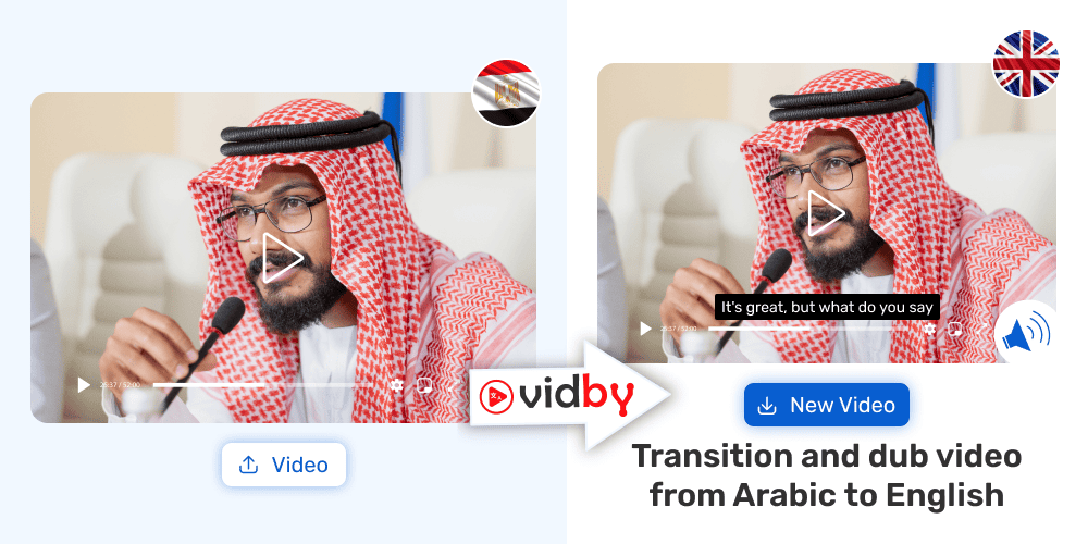 Translate Video from Arabic to English vidby