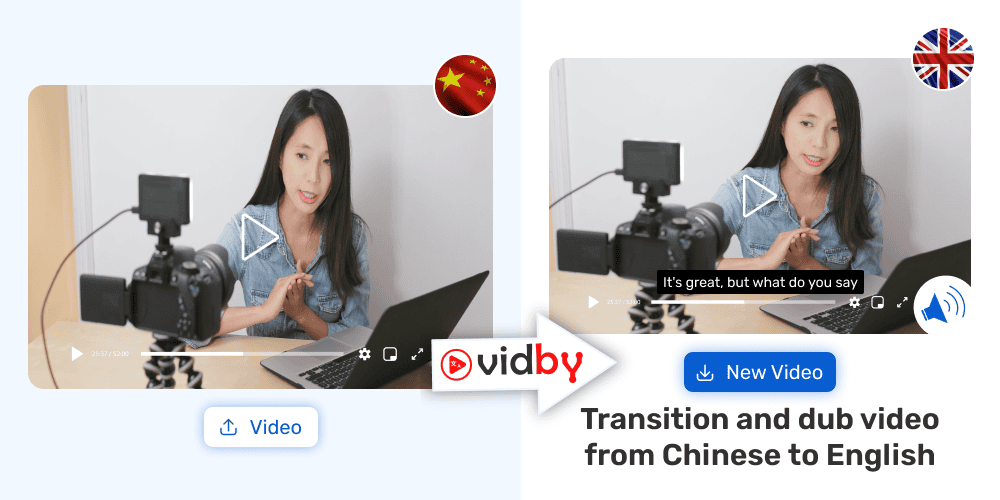 Translate Video from Chinese to English vidby