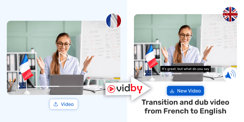 Translate Video from French to English vidby