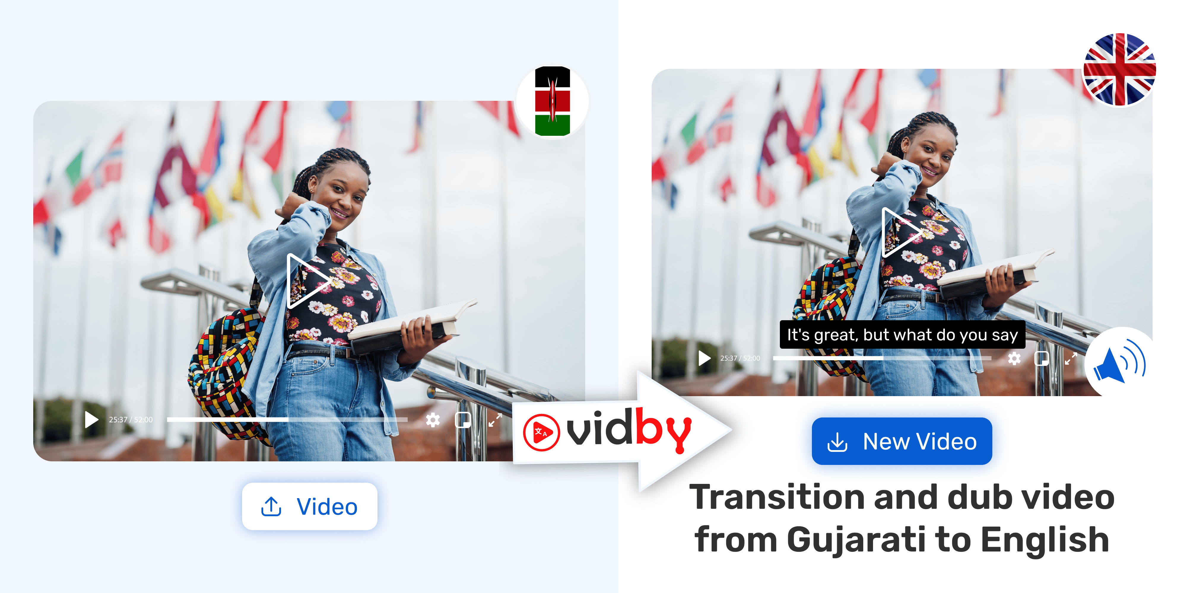 Translate Video from Gujarati to English vidby