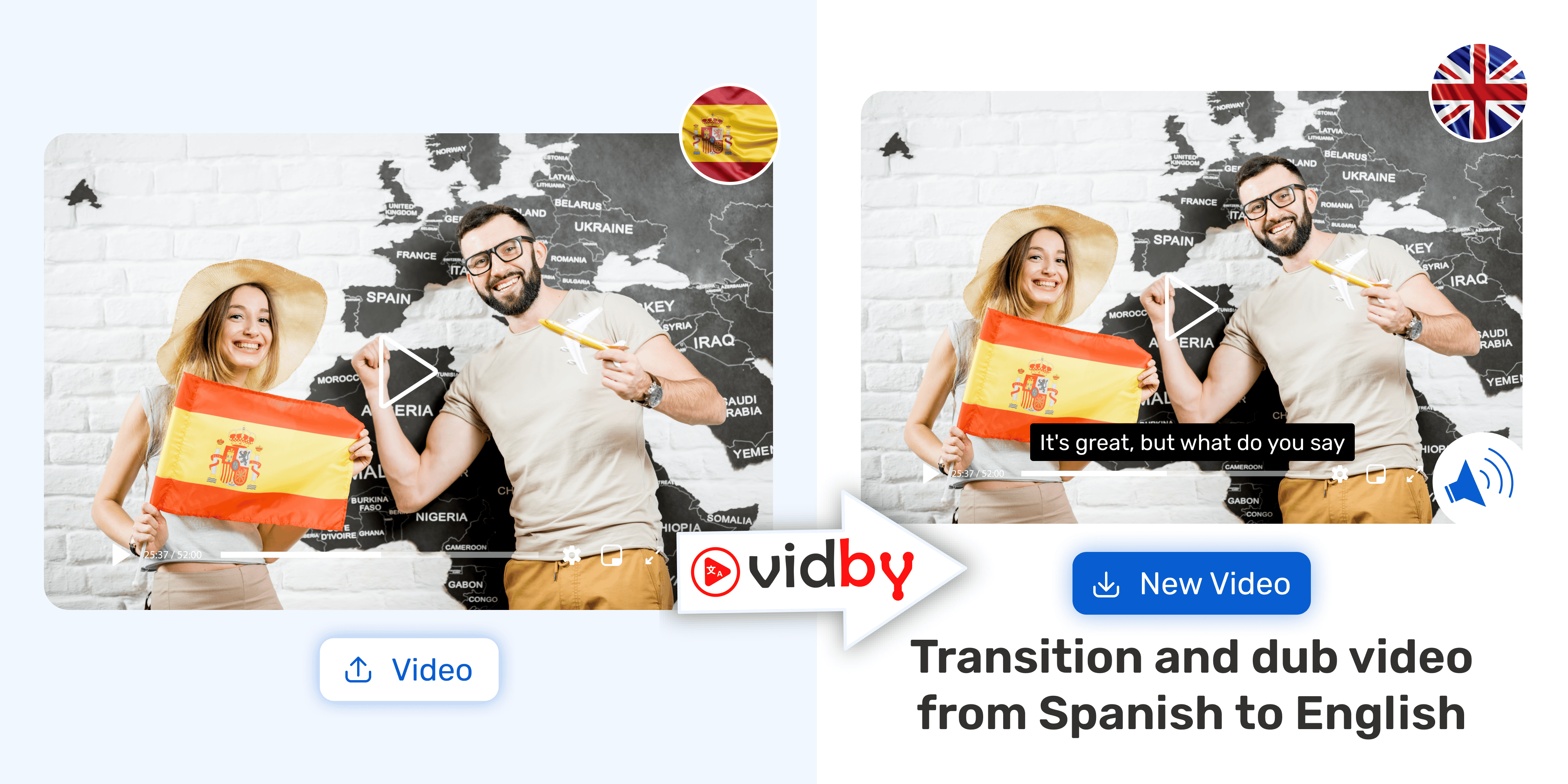 Translate Video from Spanish to English vidby