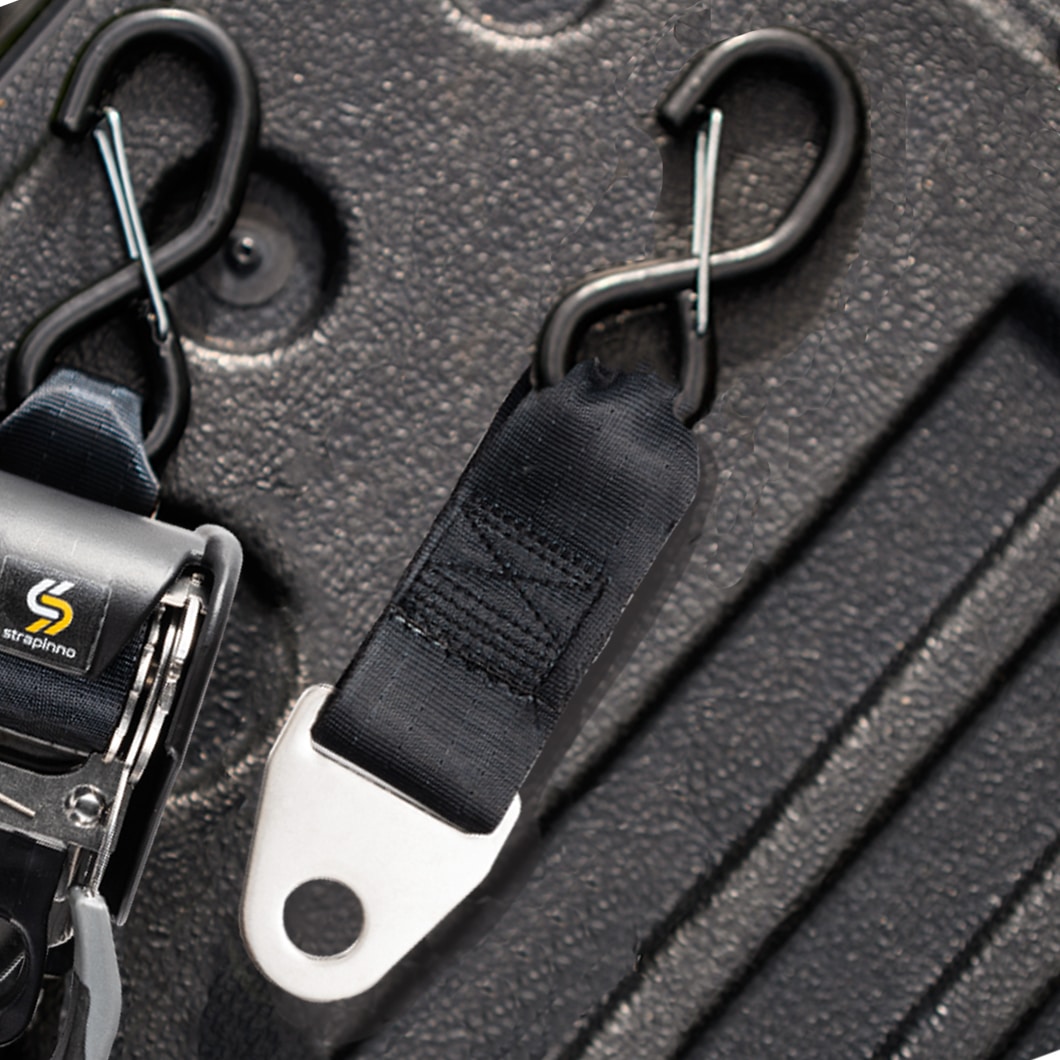 STRAPINNO 2PCS Stainless Steel Retractable Ratchet Straps (1 7/8 in x 4 ft) Heavy Duty Transom