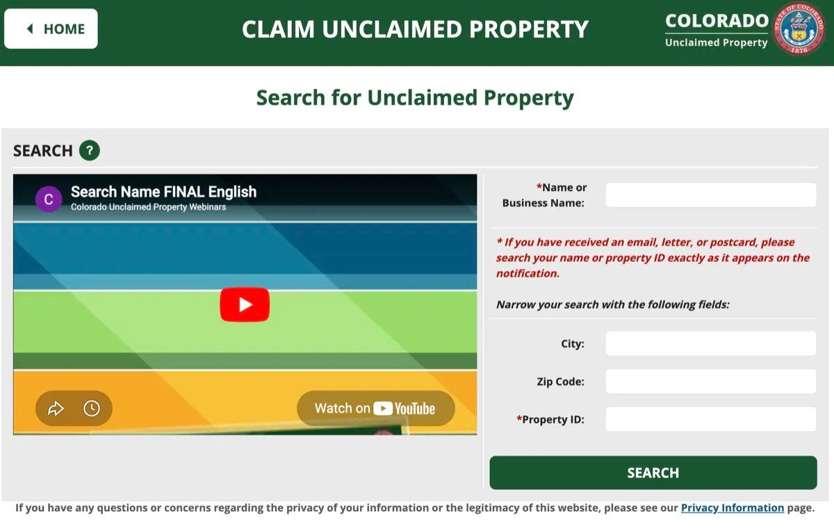 Colorado Unclaimed Money Search 2026 | Strata.org