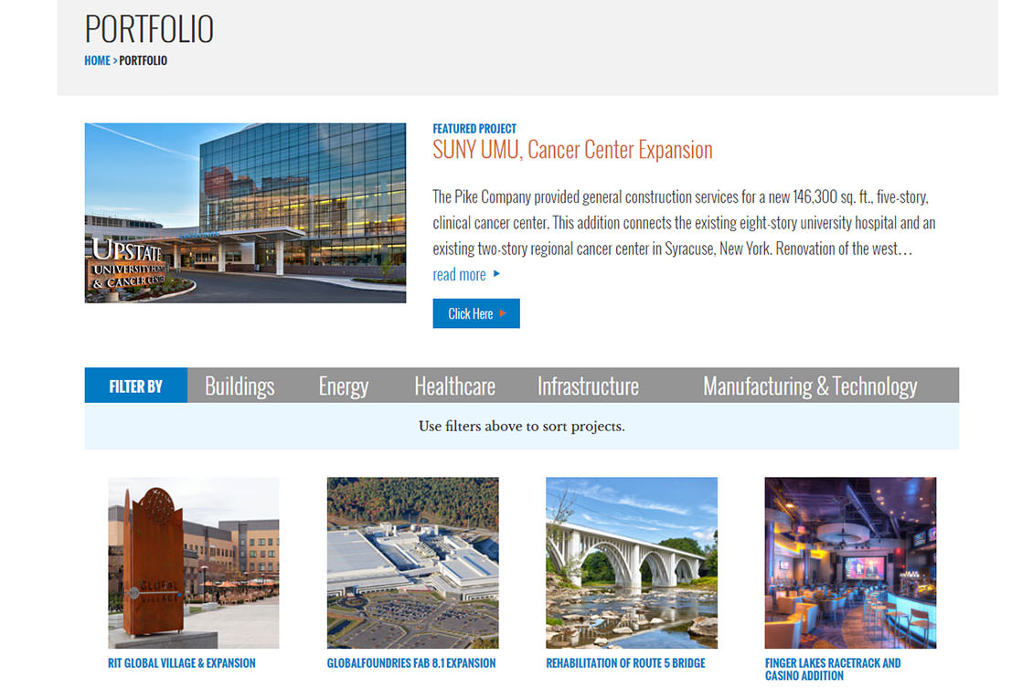 Construction Company Web Design Showcases Portfolio Stratejus