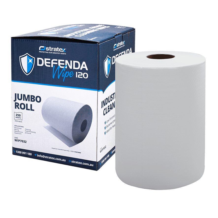 DefendaWipe 120 Disposable Cleaning Wipes Jumbo Roll Stratex