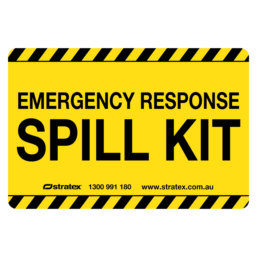 Yellow Wall Mounted Spill Kit Sign 450 x 300mm Stratex