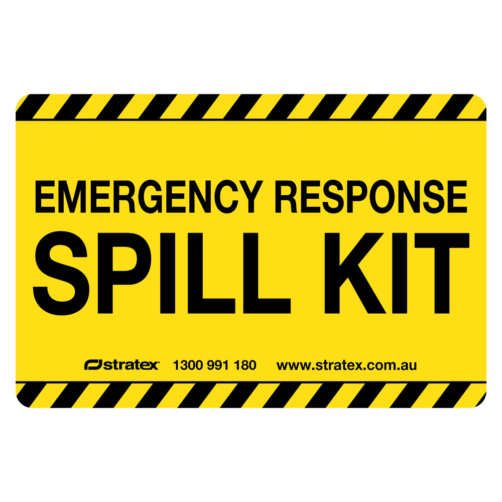 Yellow Wall Mounted Spill Kit Sign 450 x 300mm Stratex
