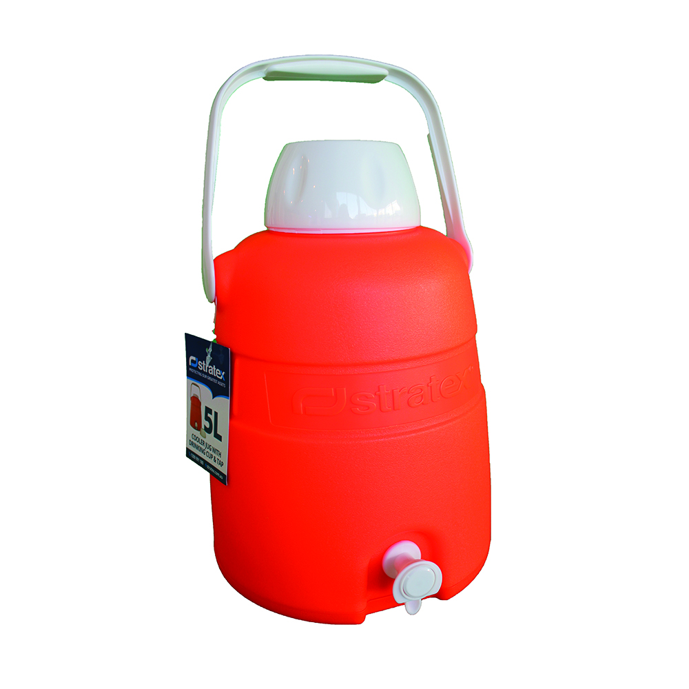 5L Cooler Jug With Tap Orange Stratex