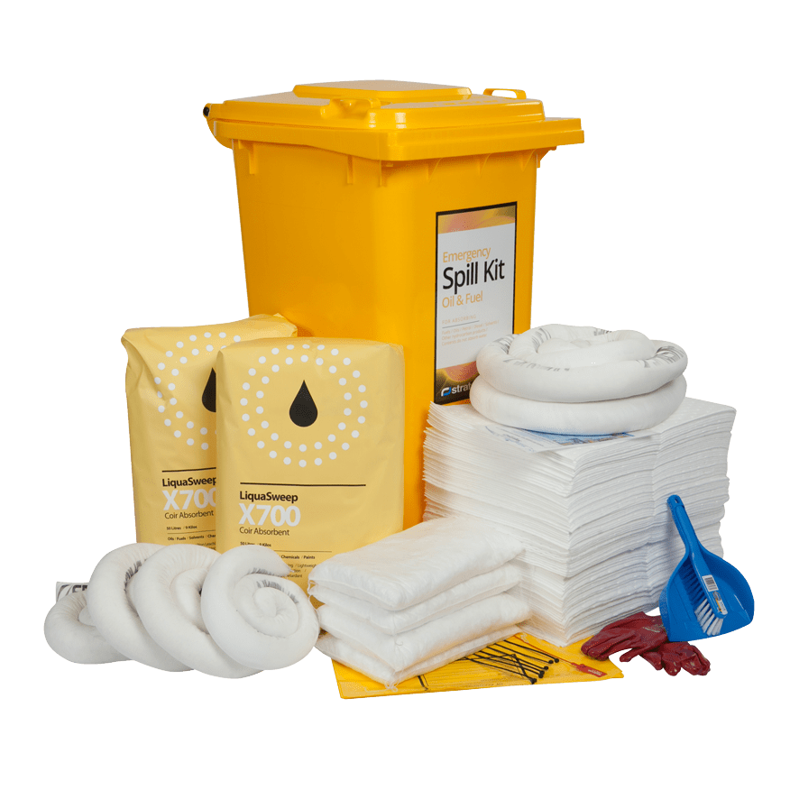 240L Wheeled Bin Standard Spill Kit Oil & Fuel Stratex