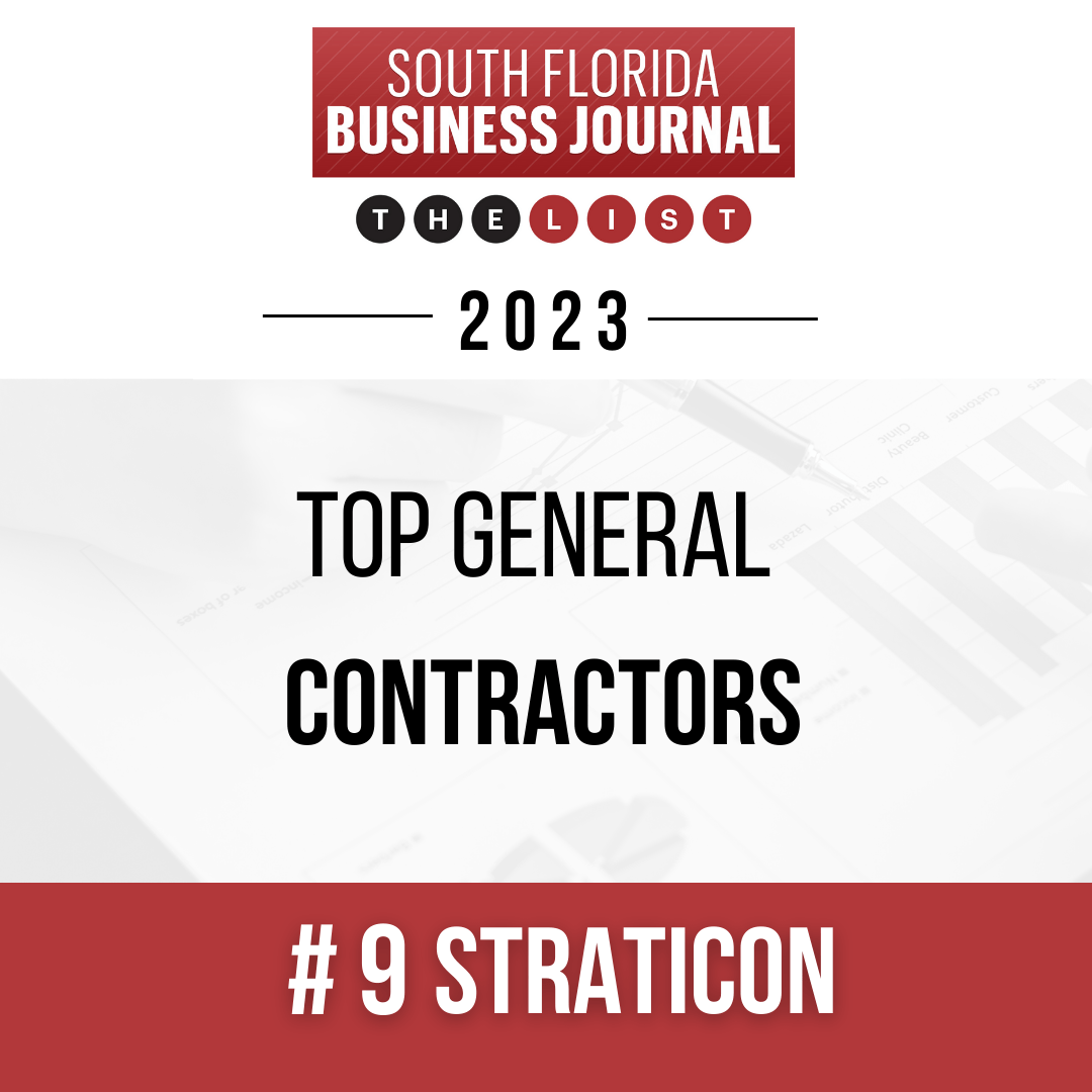 Straticon Ranked in Top General Contractors in South Florida by South Florida Business Journal