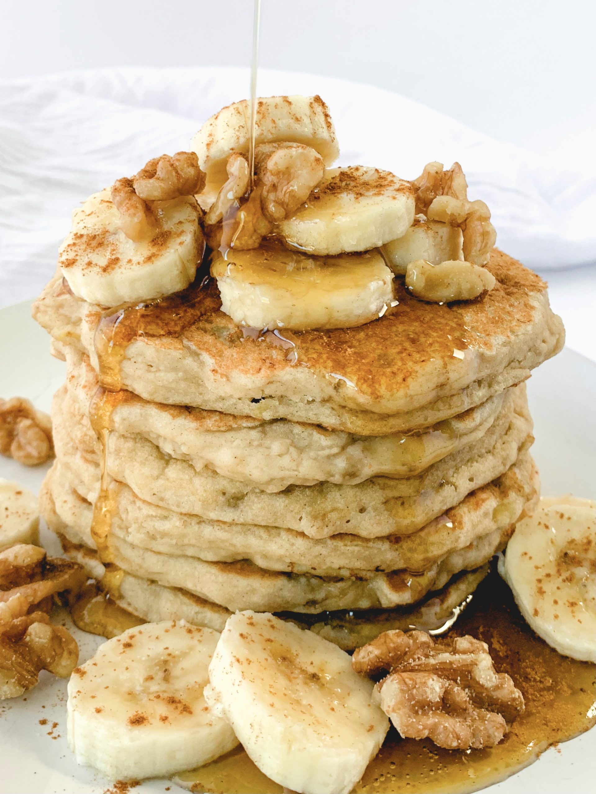 Fluffy Vegan Banana Pancakes (Refined Sugar Free and Gluten Free Option
