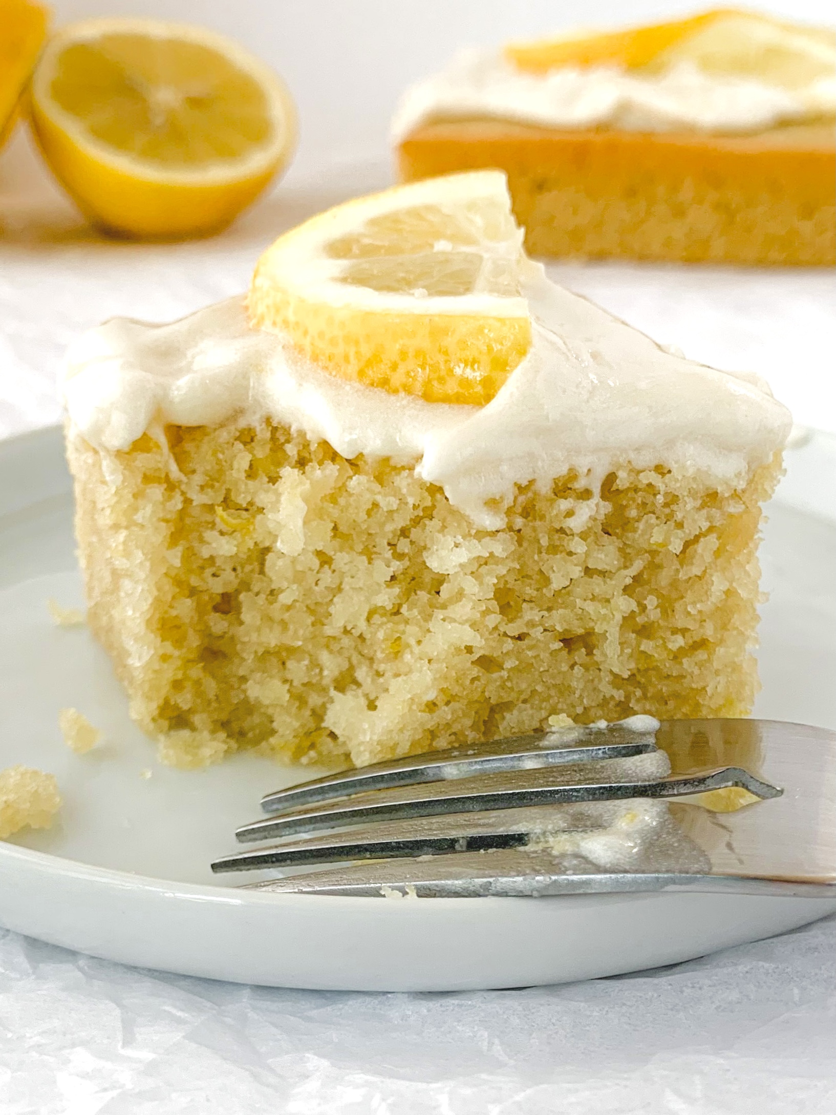 Vegan Lemon Sheet Cake with Cream Cheese Frosting (Sugar Free and