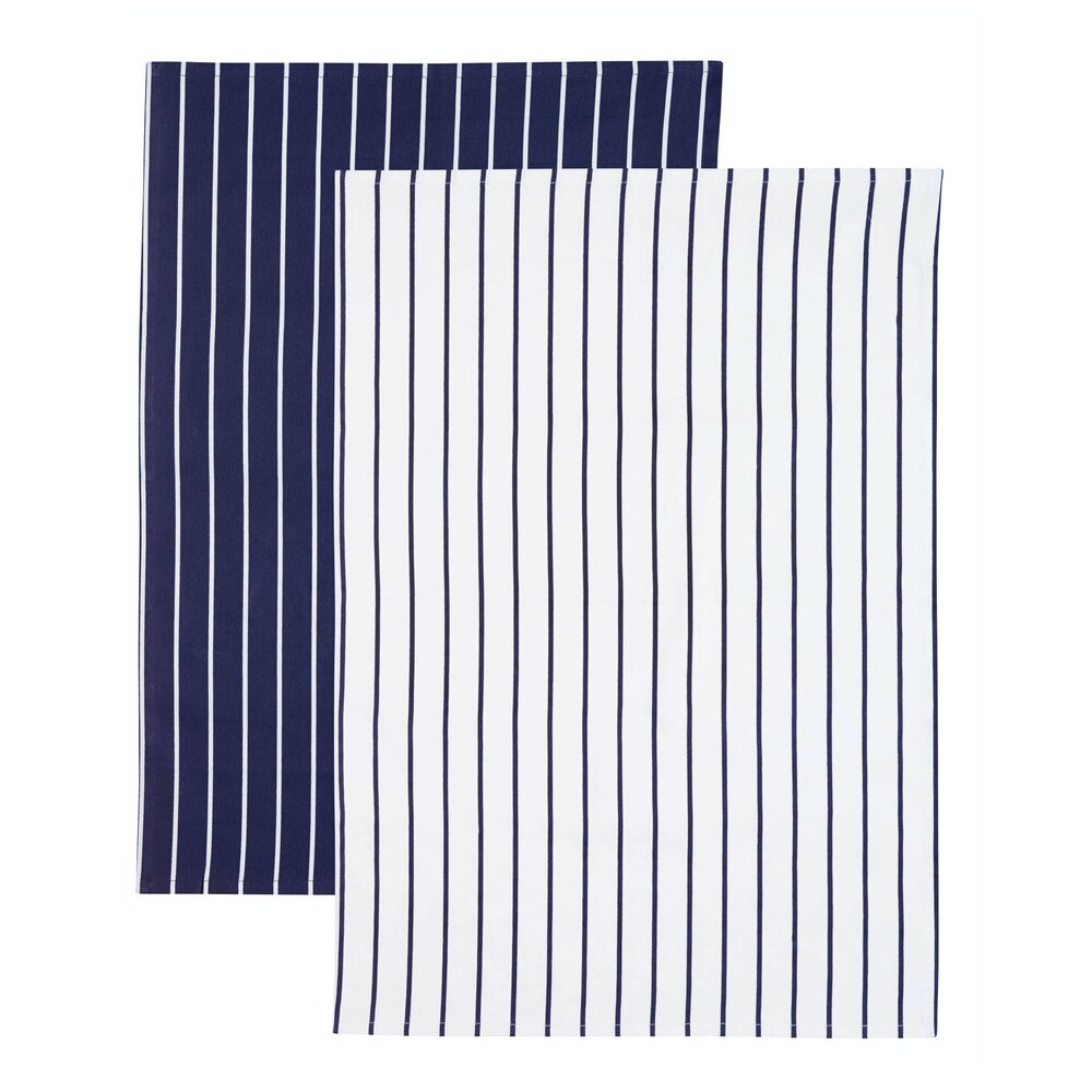 TEA TOWELS BLUE STRIPE SET/2 Strawbridge