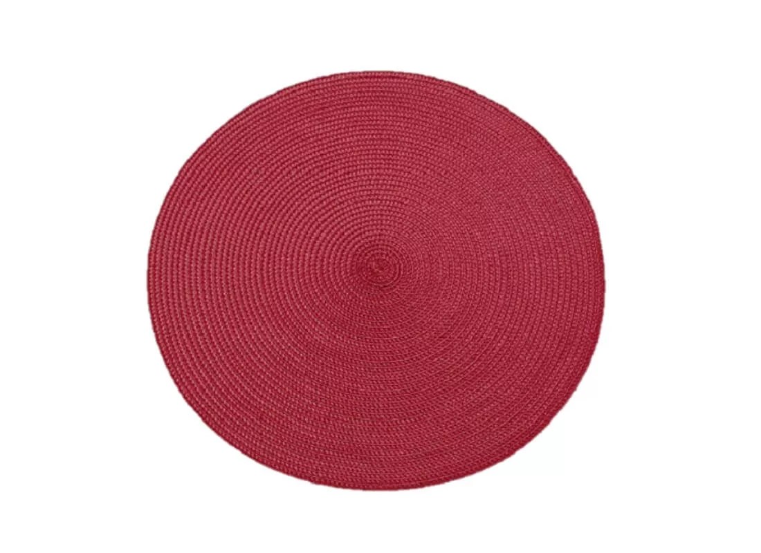 CIRCULAR RIBBED PLACEMAT RED Strawbridge