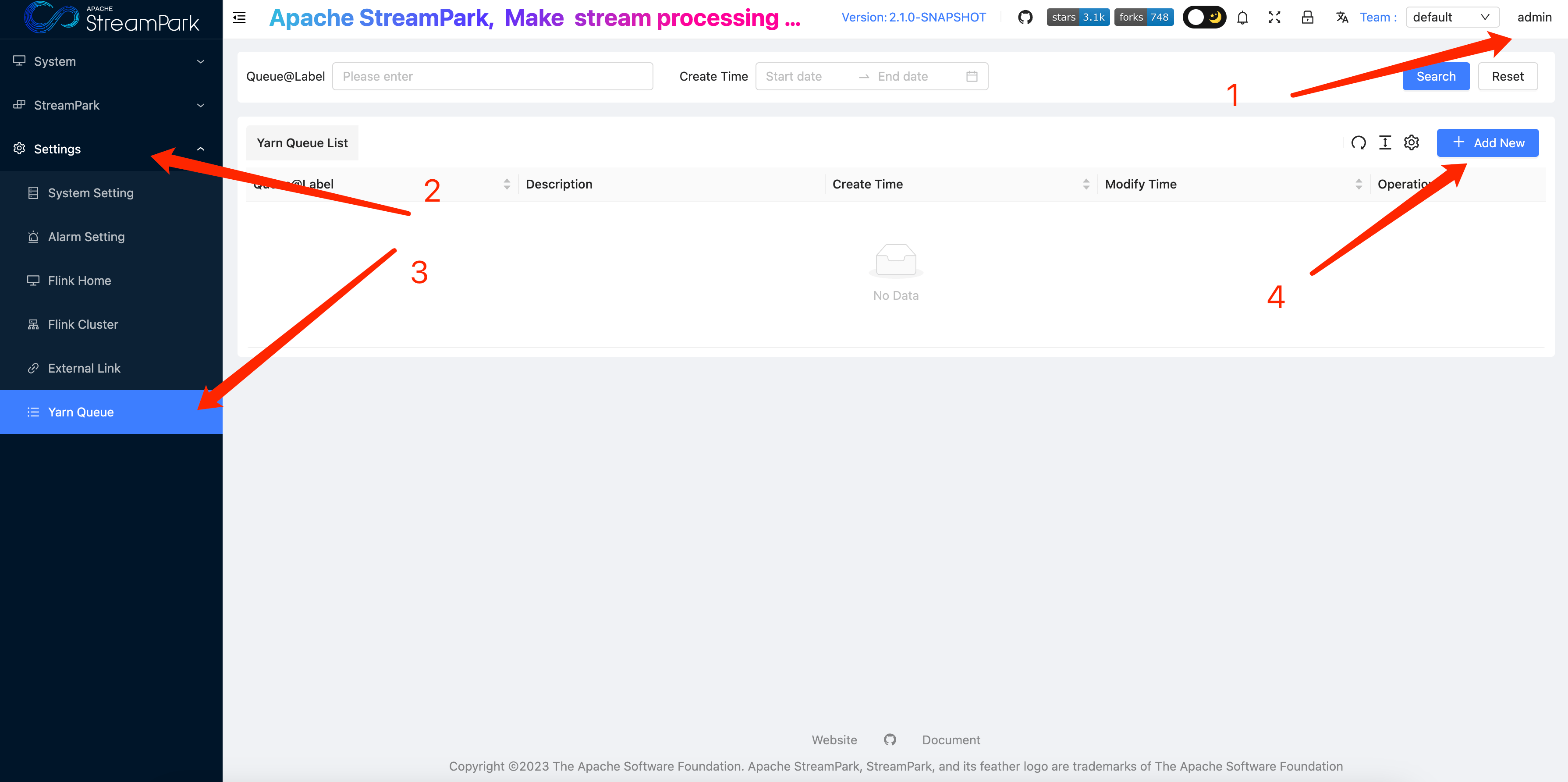 Yarn Queue Management Apache StreamPark (incubating)