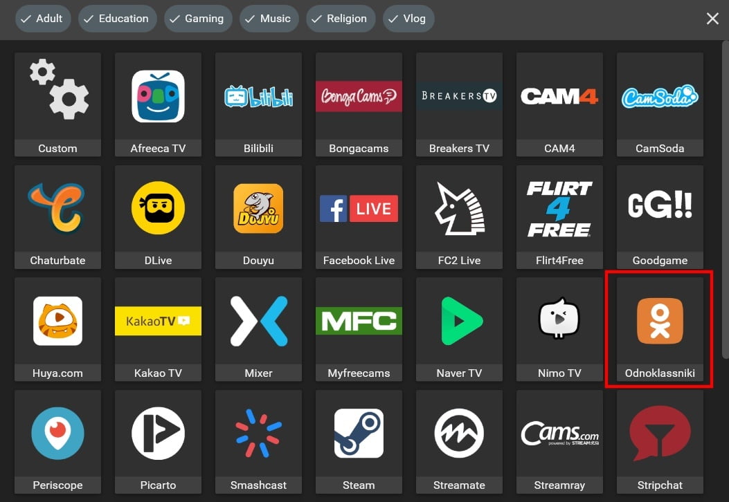 Manual How to Stream to Ok.ru With External Encoder Streamster