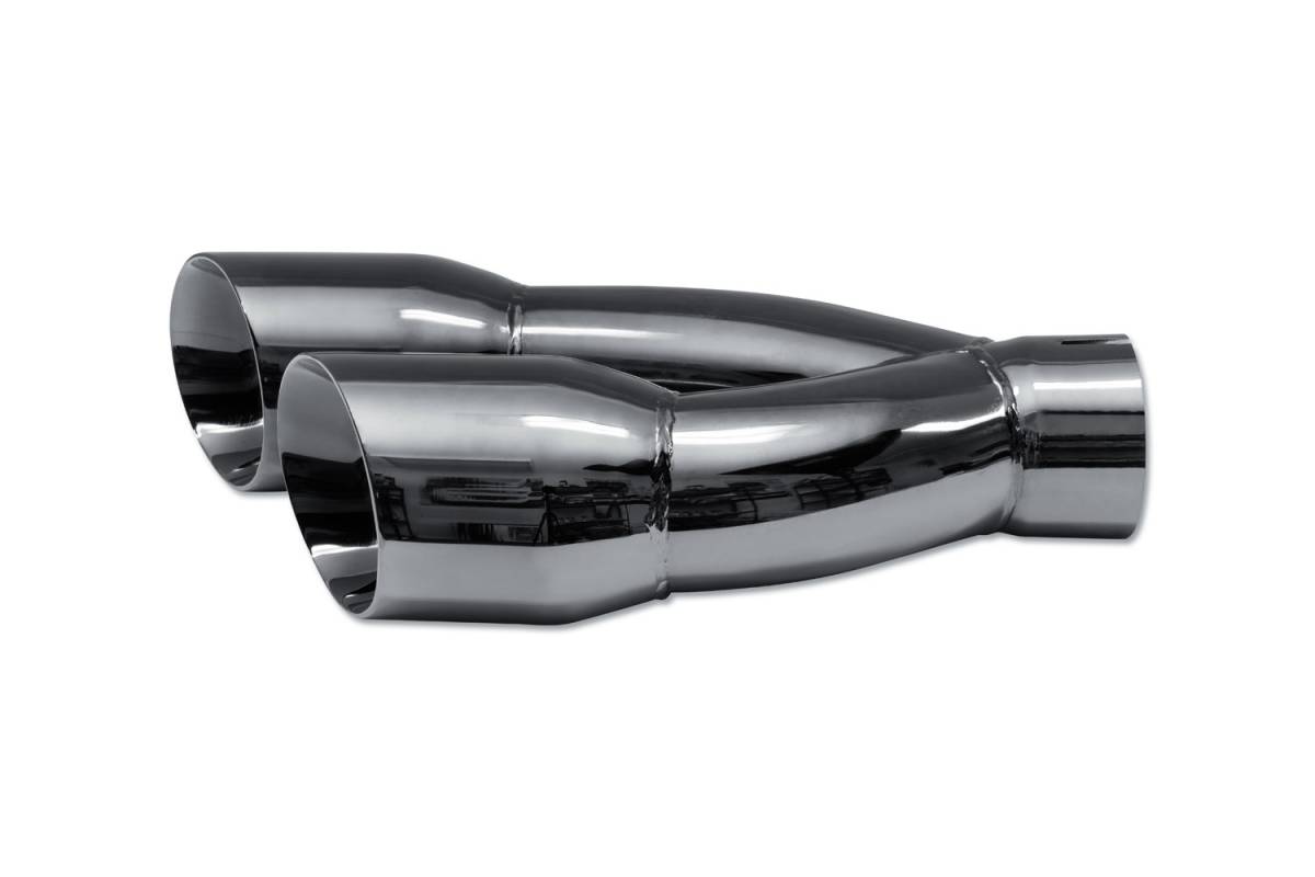 Street Style - SS130BCH Black Chrome Double Wall Dual Exhaust Tip - 4.0