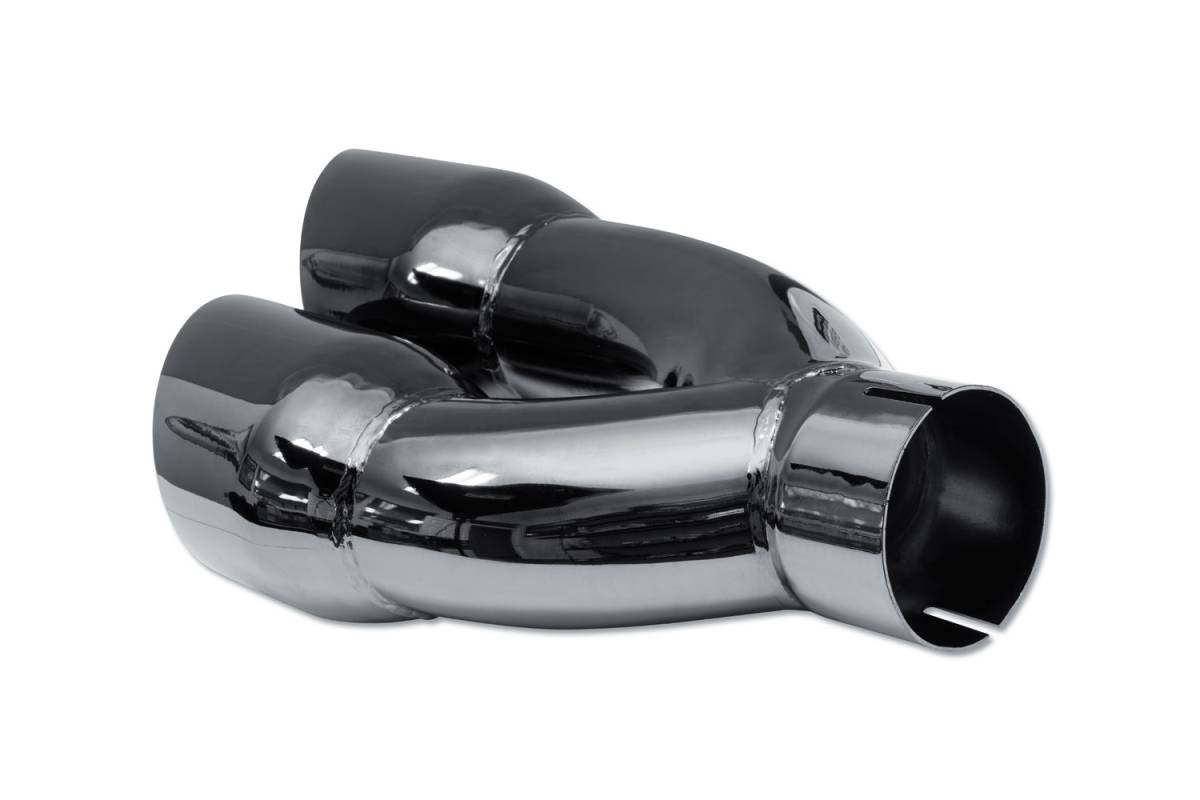 Street Style - SS130BCH Black Chrome Double Wall Dual Exhaust Tip - 4.0