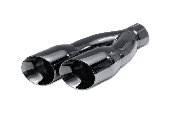 Street Style - SS130BCH Black Chrome Double Wall Dual Exhaust Tip - 4.0
