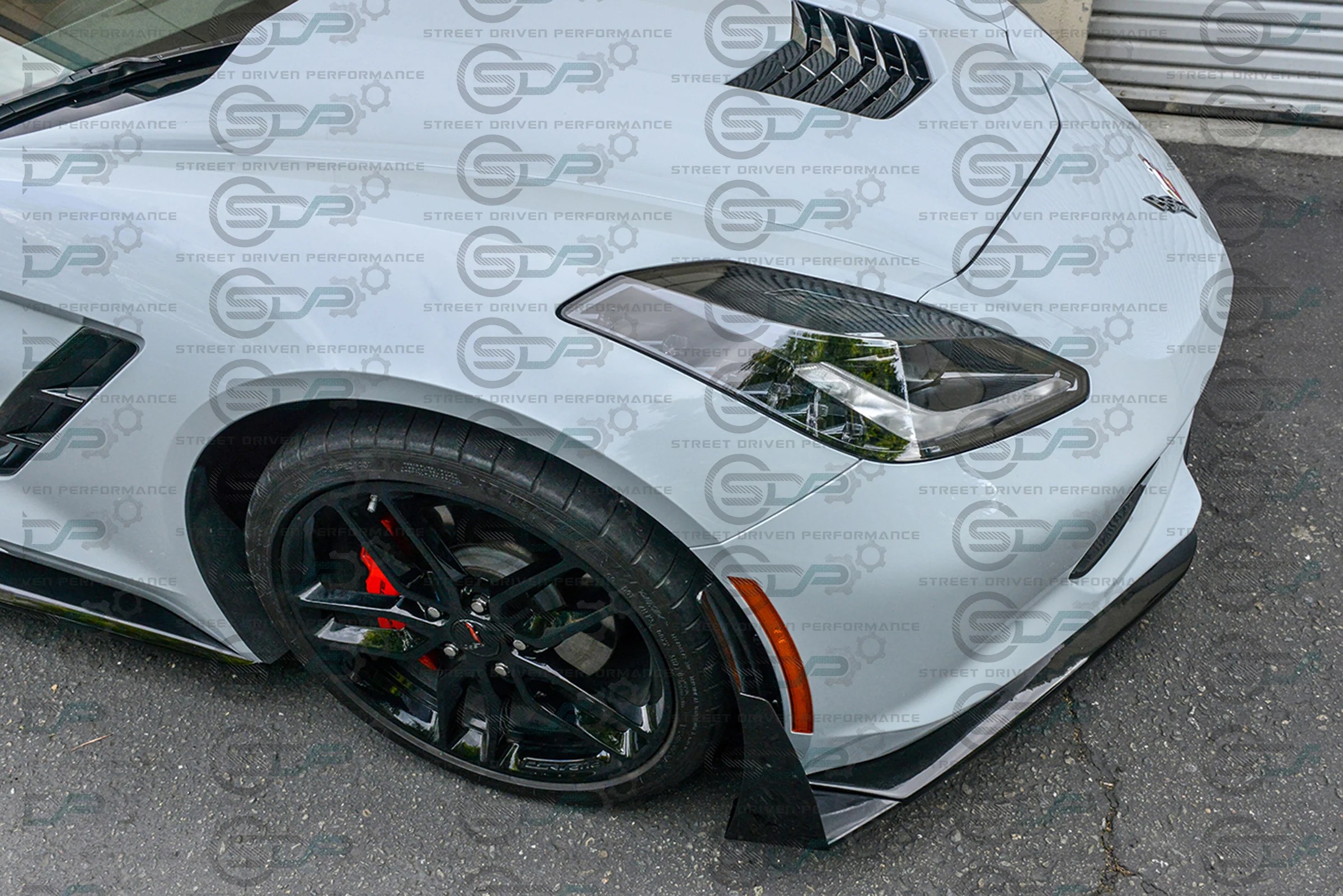 2014-2019 C7 CORVETTE C7 CARBON FIBER FRONT LIP SPLITTER W/ STAGE 3 CA