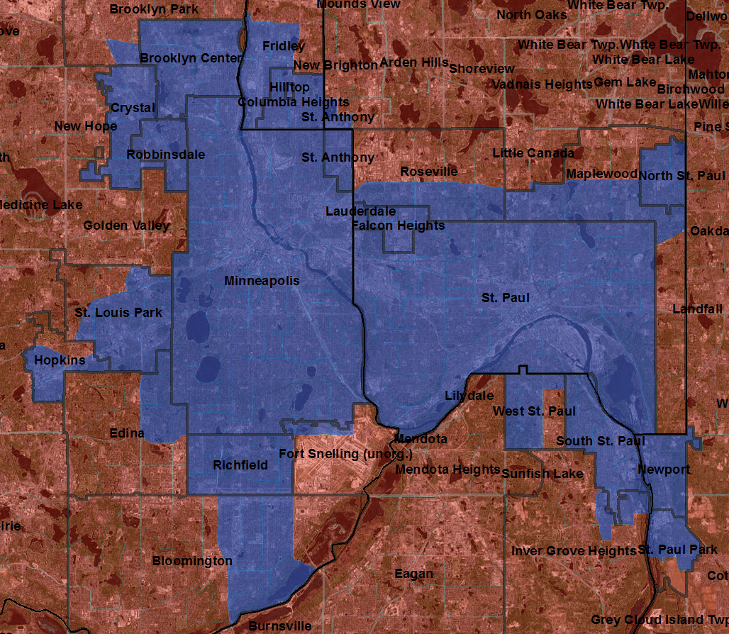 Measuring the MinneapolisSt. Paul Metro Area, and Getting Real with the Map streets.mn