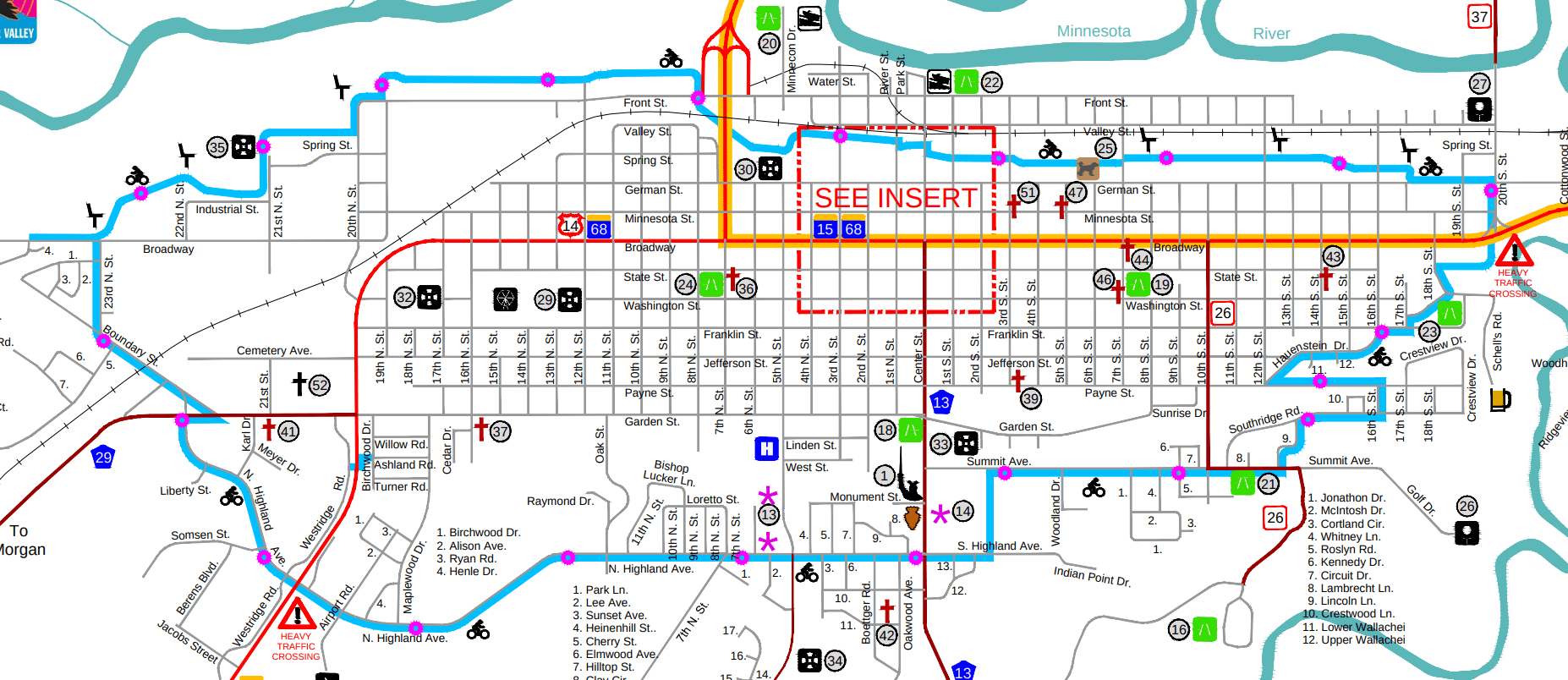 The Bike Loop in New Ulm streets.mn