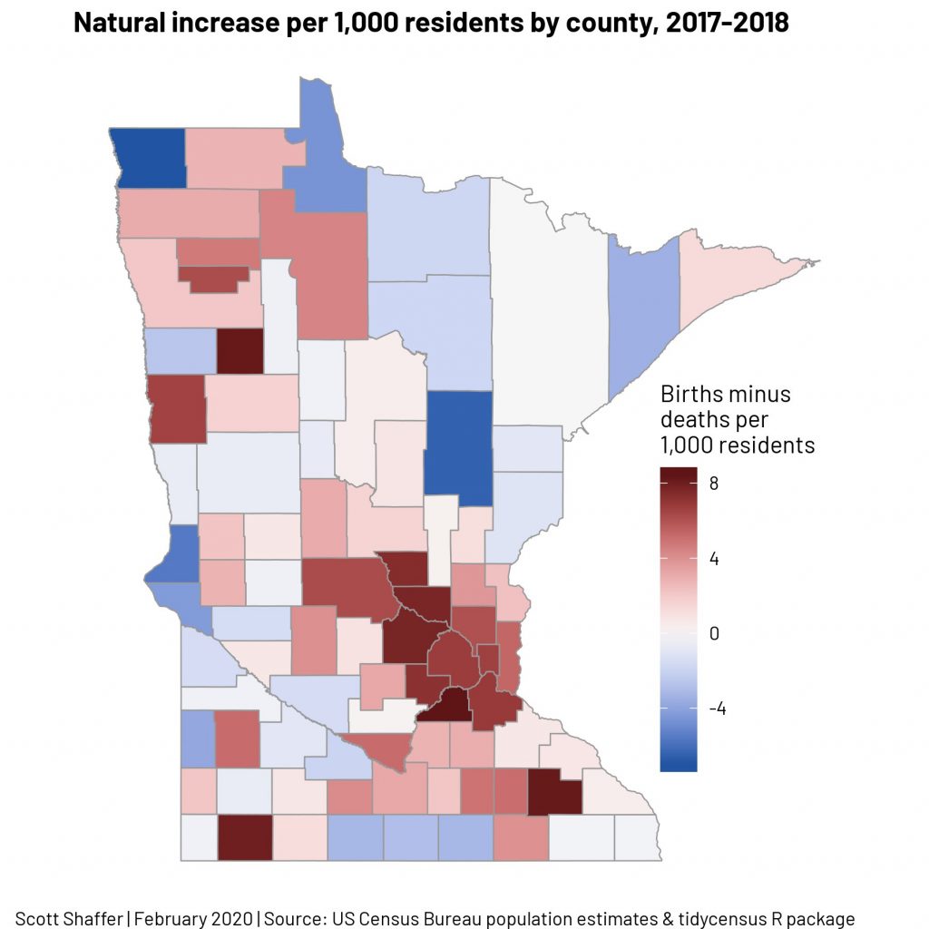 Map Monday Population Change in Minnesota, 20172018 streets.mn