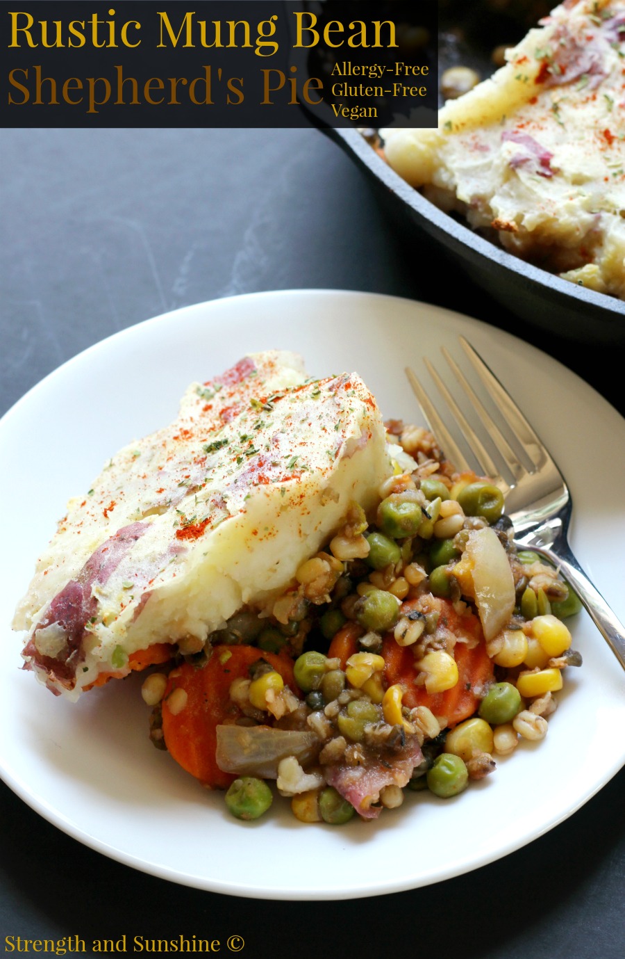 Rustic Mung Bean Shepherd's Pie (GlutenFree, Vegan)
