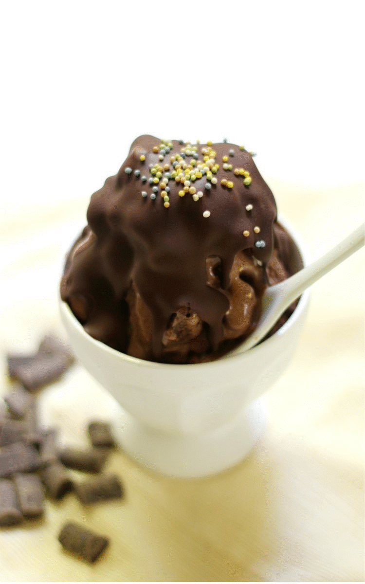 Triple Chocolate Brownie Chunk Ice Cream Sundae (GlutenFree, Vegan)