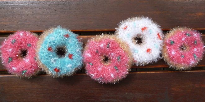 Gehäkelte Donuts als Spül oder Duschschwamm Stricklinge