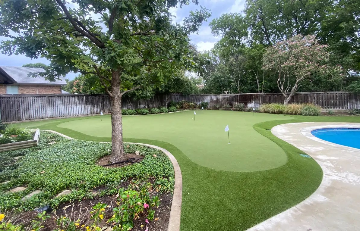 Houston TX Backyard Putting Green Installation SYNLawn Houston