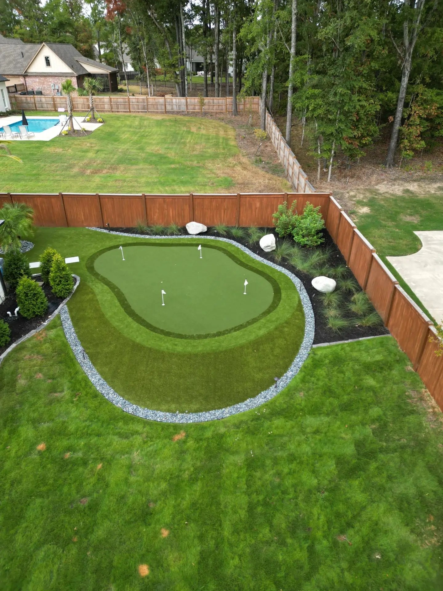 Houston TX Backyard Putting Green Installation SYNLawn Houston