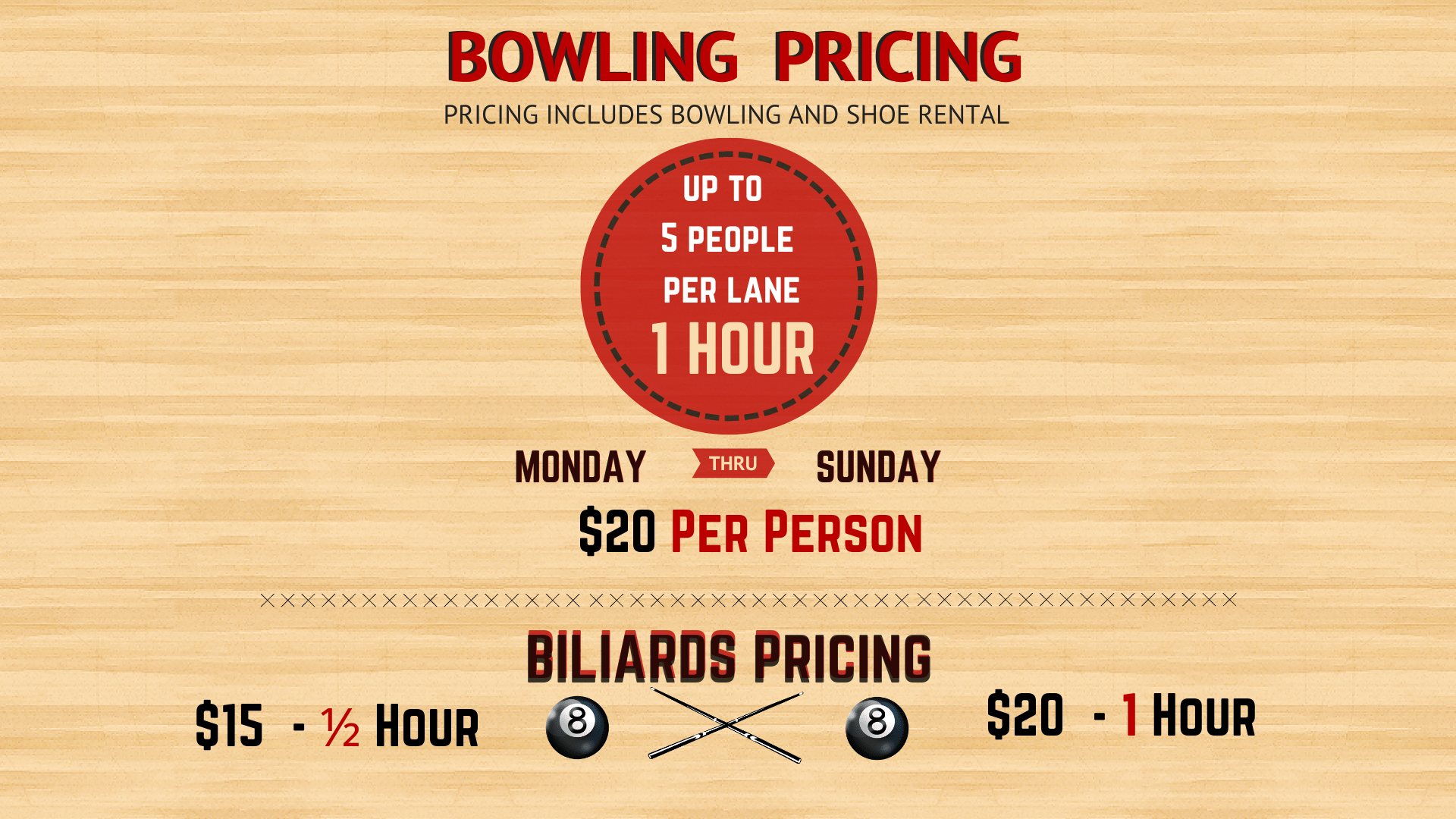 BOWLINGPRICING Strike 10 Bowling & Sports Lounge