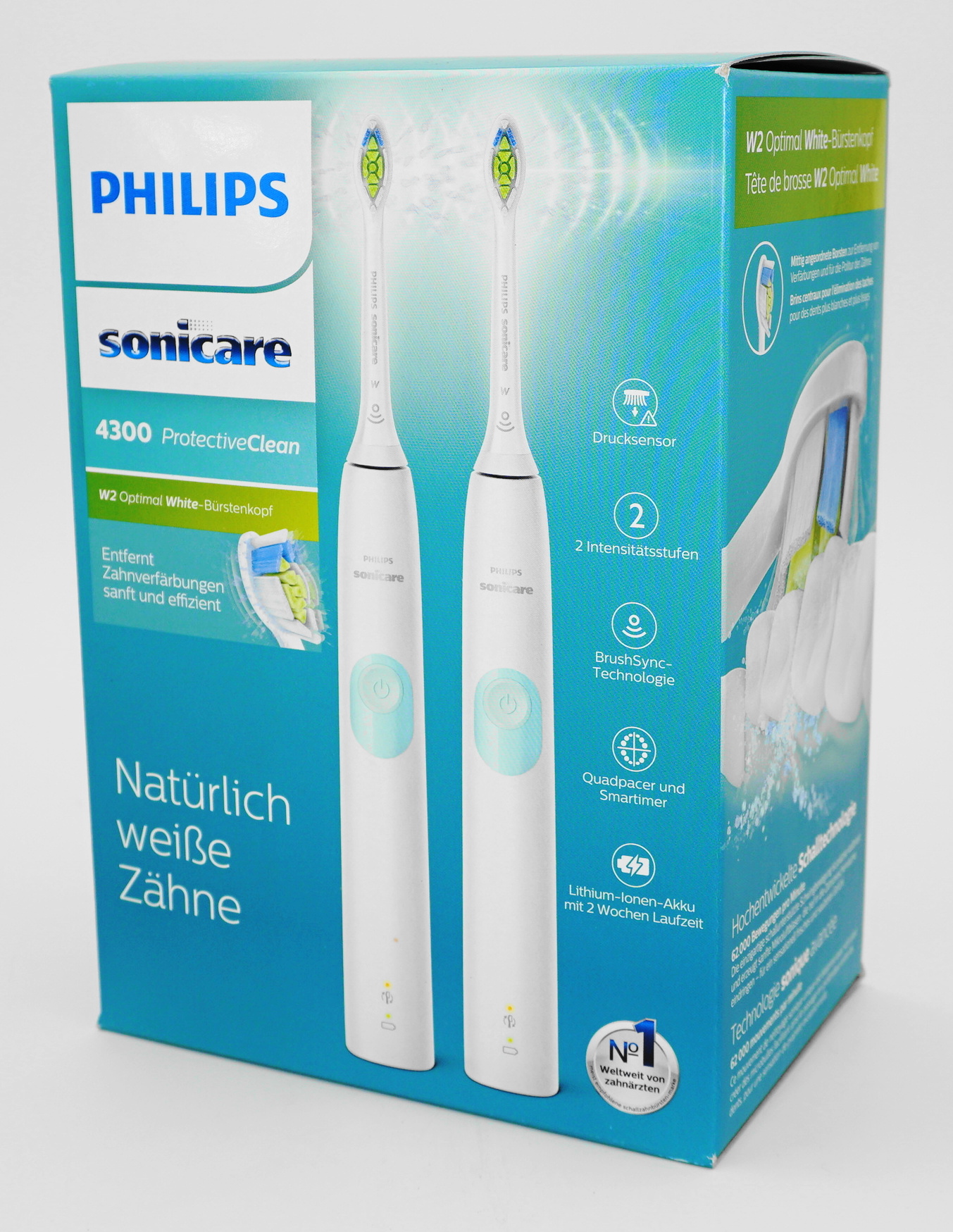 Philips Sonicare HX6807/35 PROTECTIVE CLEAN 4300 - 2er Pack White/Mint