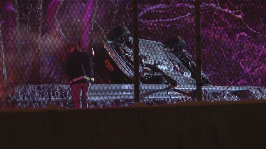 Car Flips off L.I.E. in Melville Stringer News