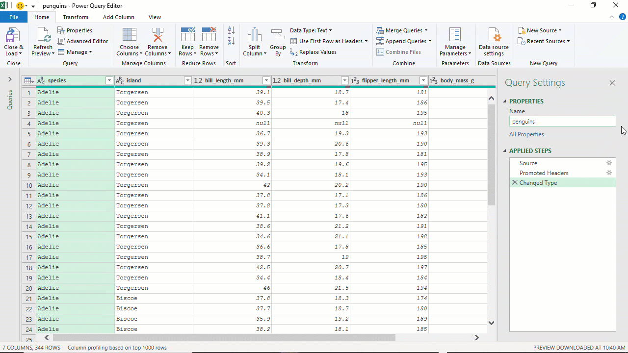 Profiling penguins Podcast Top Excel Tips of 2020)