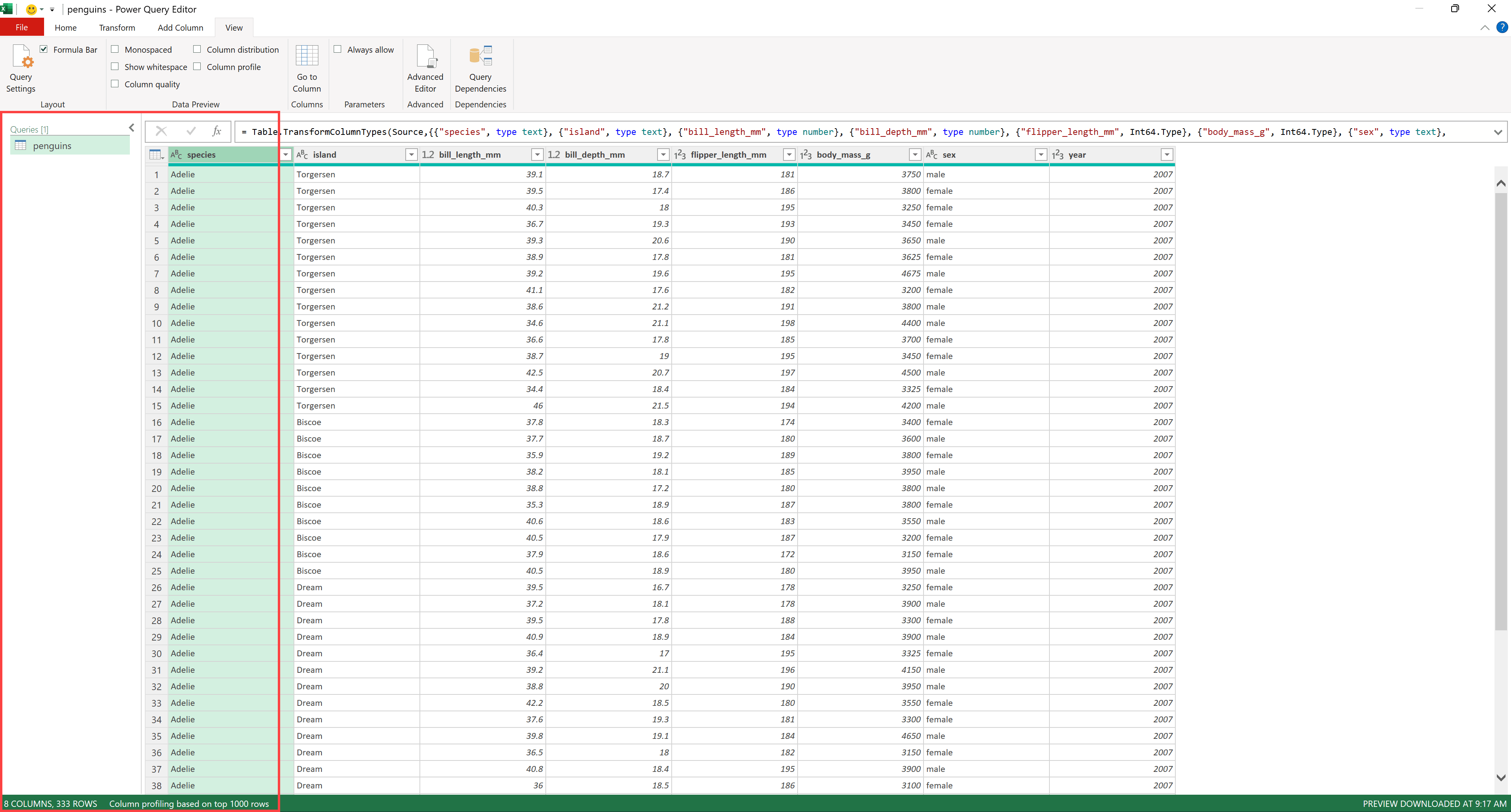 A tour of the Power Query Editor in Excel
