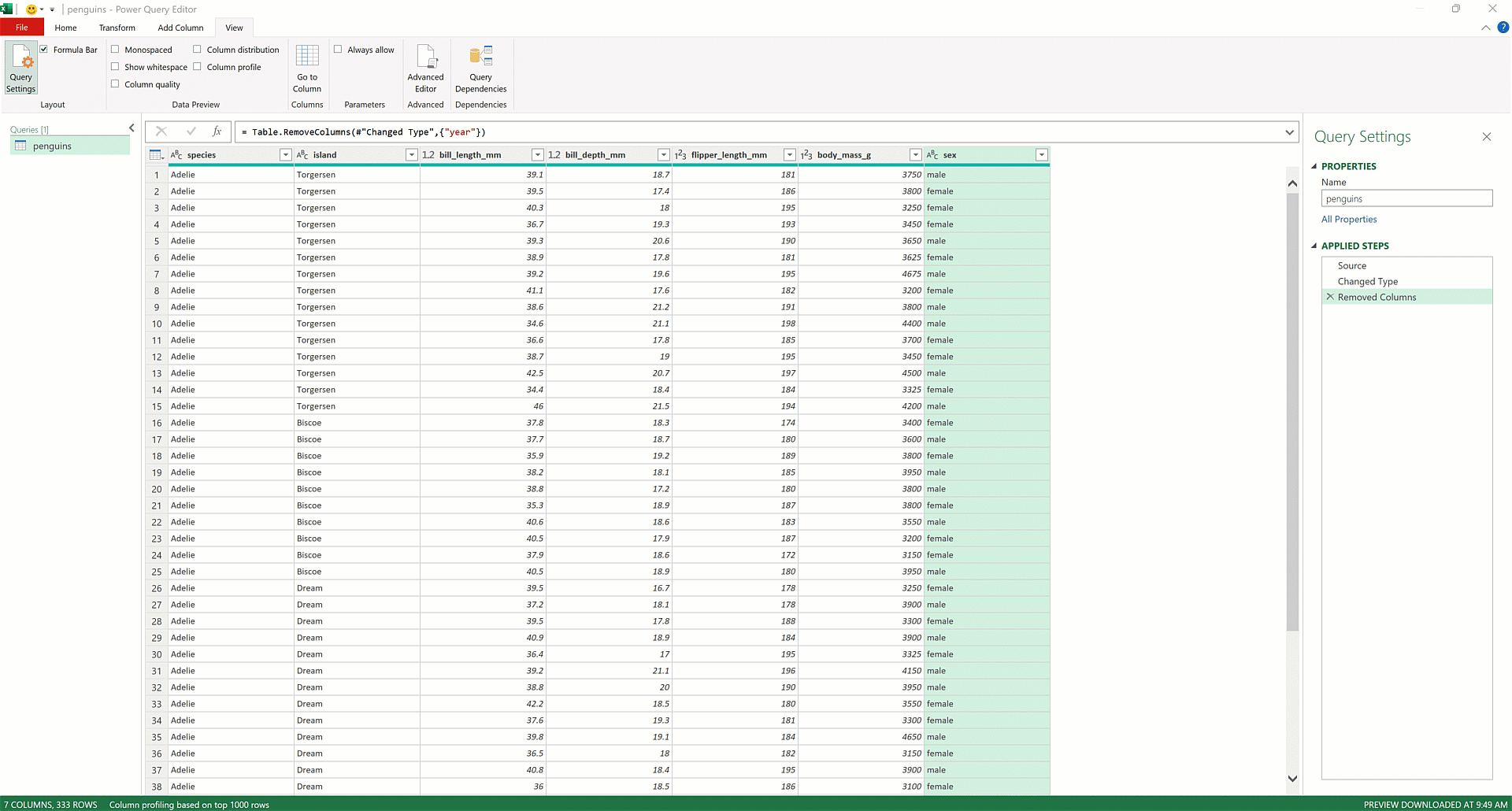 A tour of the Power Query Editor in Excel
