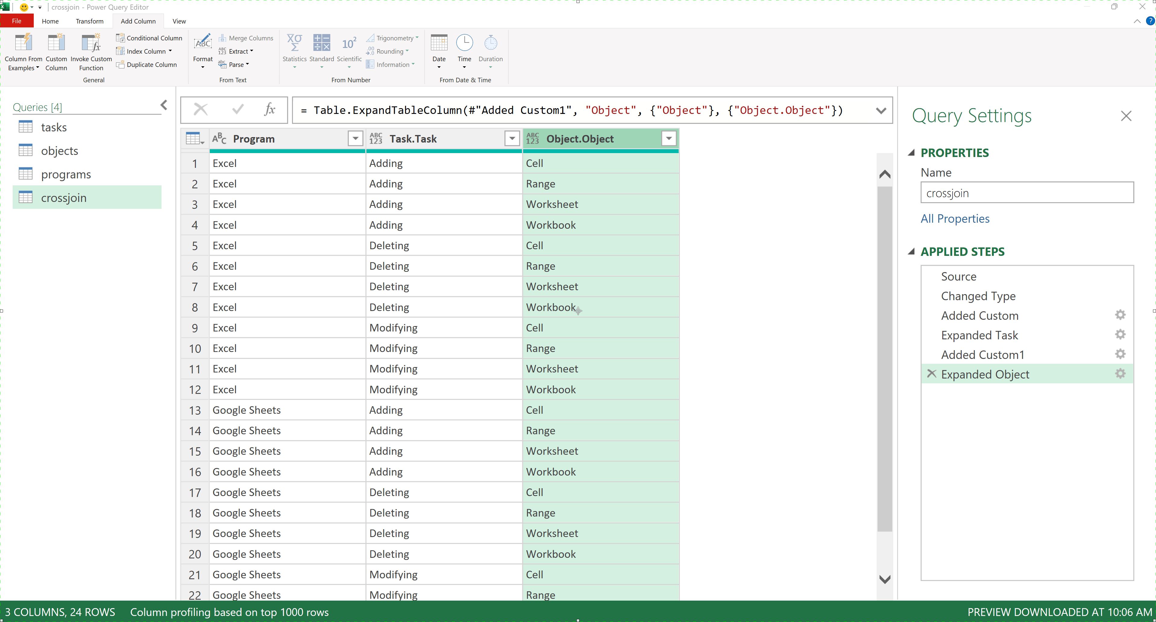 How to do a Cartesian/cross join in Excel Power Query Stringfest