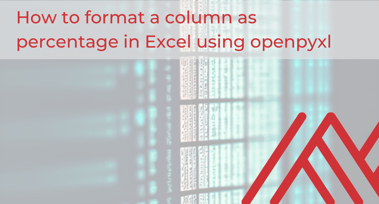 How to format a column as percentage in Excel using openpyxl