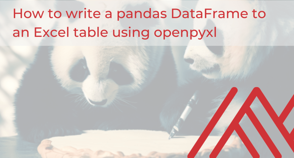 How to write a pandas DataFrame to an Excel table using openpyxl