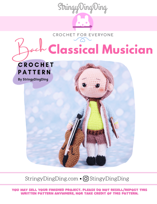 Bach Classical Musician Doll Amigurumi PDF StringyDingDing
