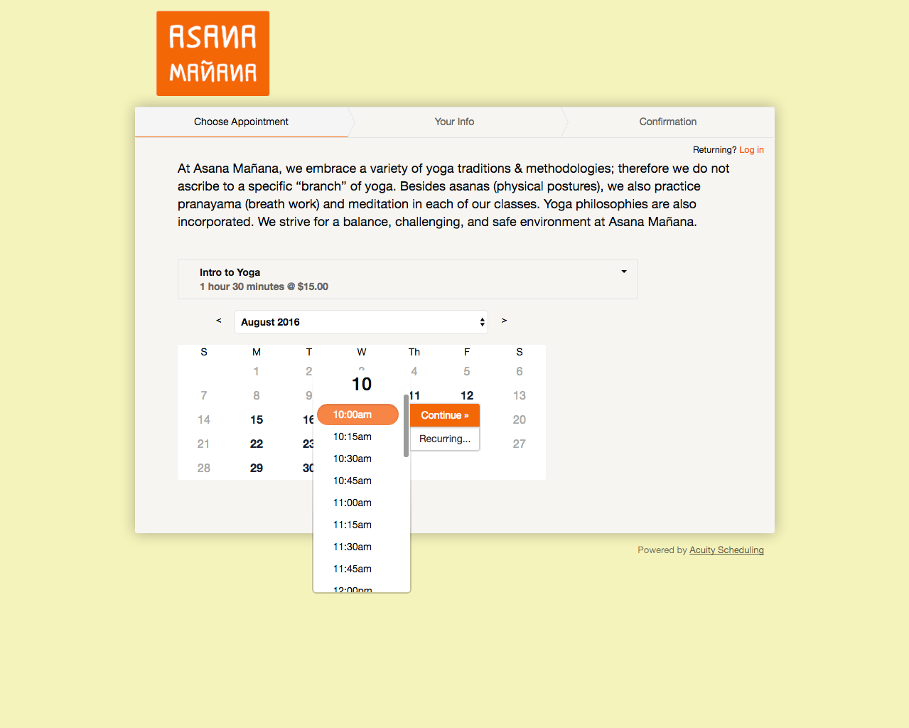 Stripe Partners Acuity Scheduling